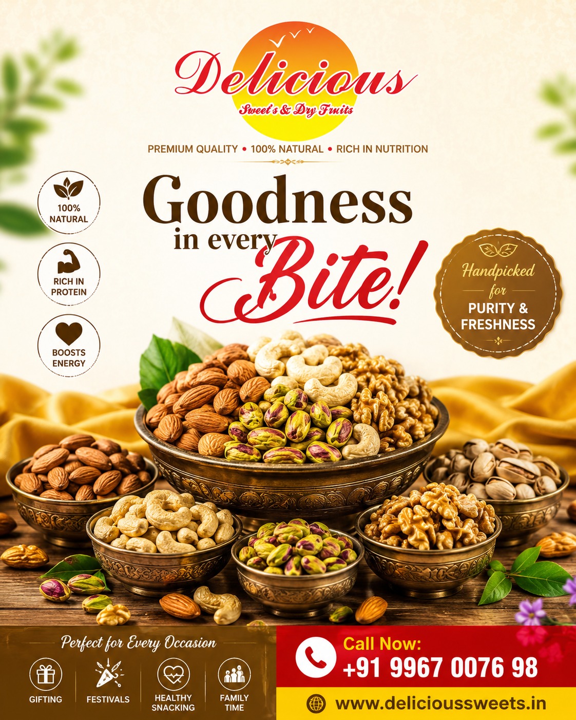 Crunch into health with the finest selection of premium dry fruits! 🌰✨