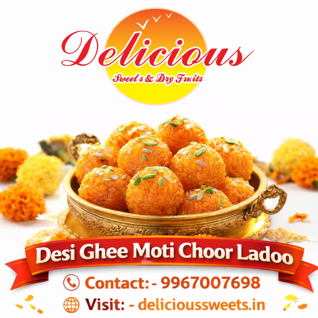 Delicious Sweets & Dry Fruits – Desi Ghee Moti Choor Ladoo 