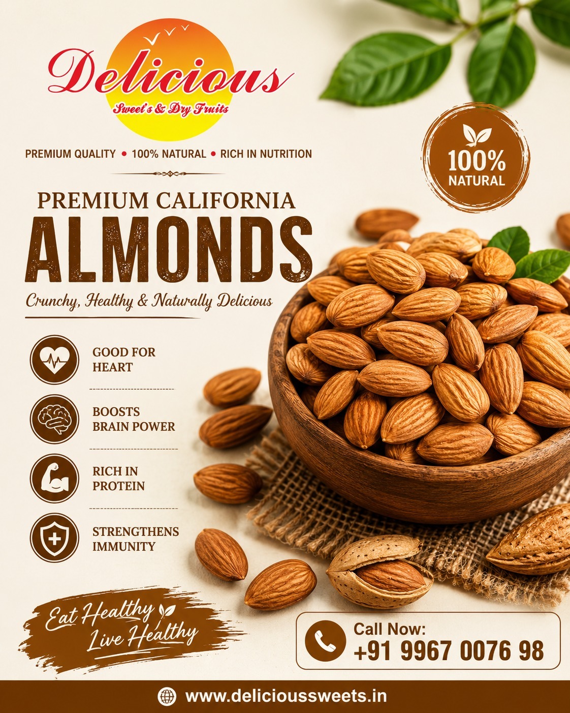 🥜 Fuel Your Day with the Goodness of Premium California Almonds!