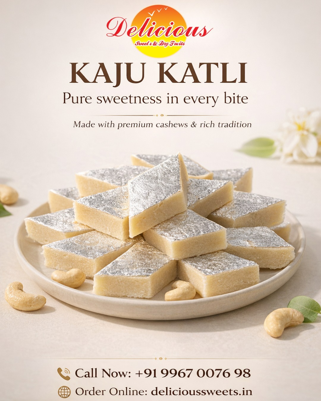 Indulge in the rich taste of tradition with our premium Kaju Katli