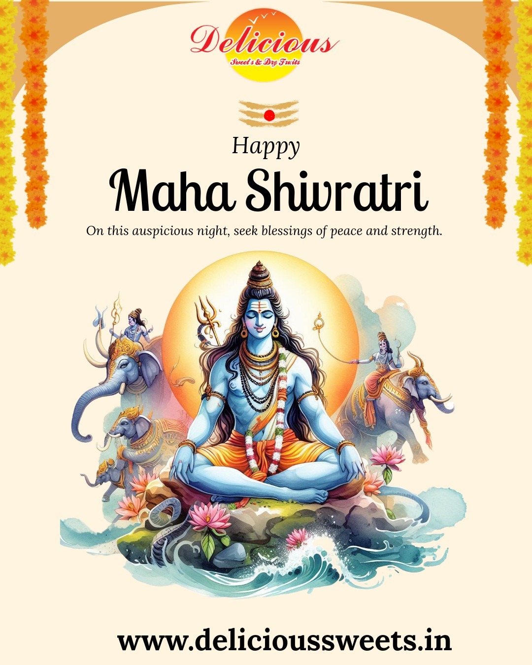 Celebrate the divine night of Maha Shivratri with devotion, purity, and sweetness in every moment. 